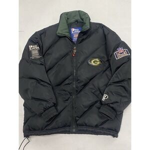 Vintage Pro Player Puffer Full Zip Green Bay Packers Jacket. Large